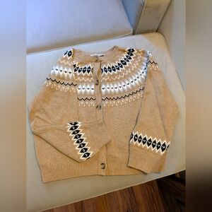 LOFT Round Fair Isle Cardigan